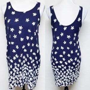 VINTAGE 80s Jantzen Blue Floral Swimsuit Coverup